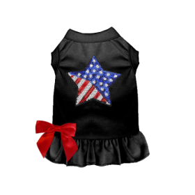 Patriotic Star Dress/Tee (Color: black, size: X Large)