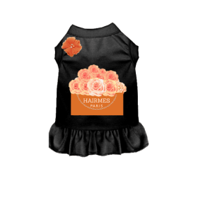 Hairmes Flowers Dog Dress (Color: black, size: small)