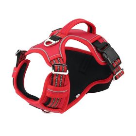 Vertical Handle Dog Traction Vest Explosion-proof Pet Sports Chest Strap (Option: Red-L)