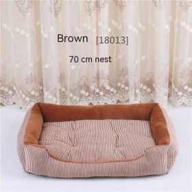 Kennel Pet Supplies Large Dog Bed (Option: Brown Stripes-60cm)